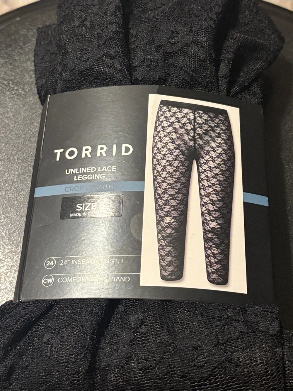torrid Black Unlined Lace Crop Leggings